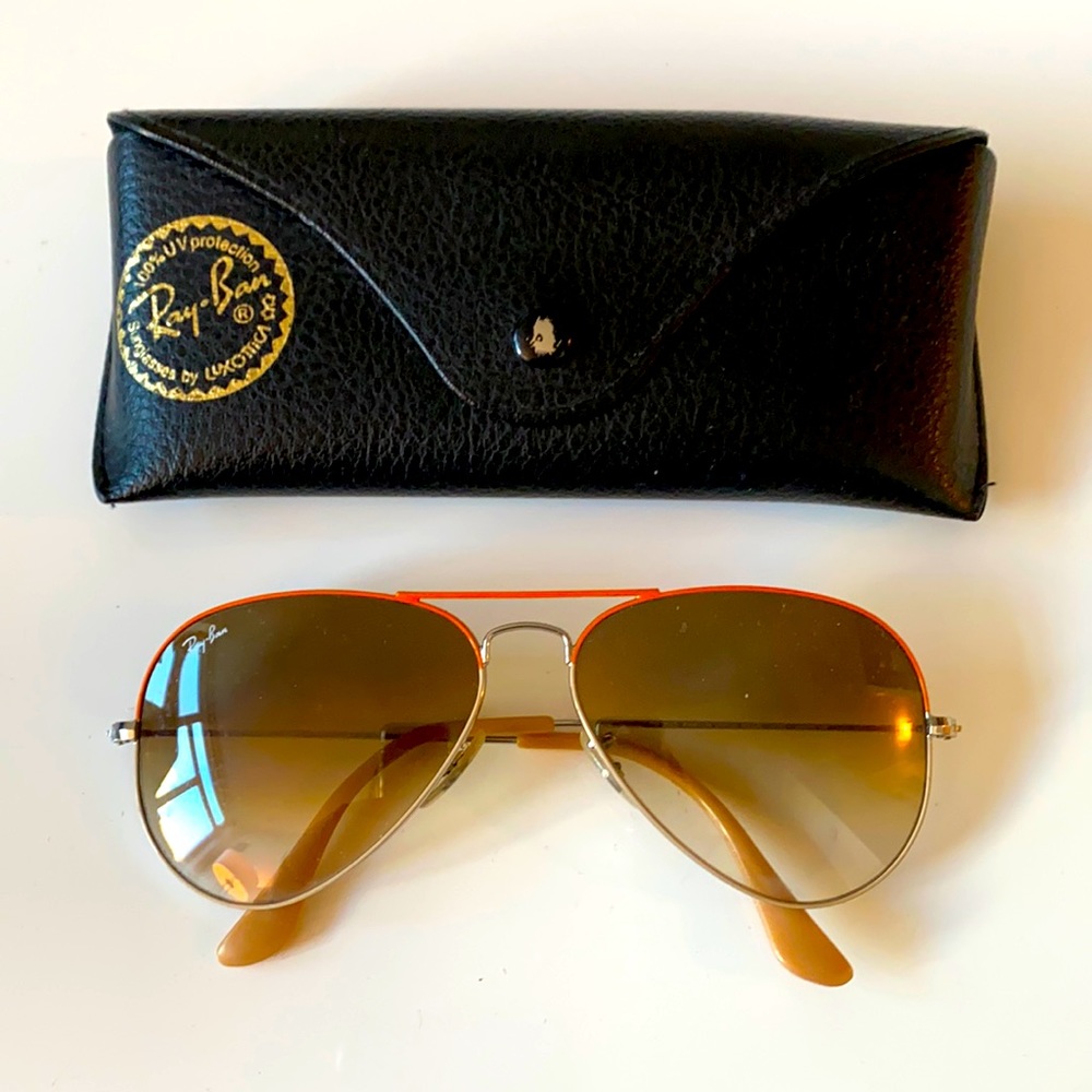 Ray Ban Ombré orange and gold Aviator
